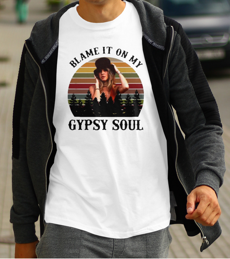 Blame It On My Gypsy Soul Vintage Sunset Forest Retro Style T-Shirt