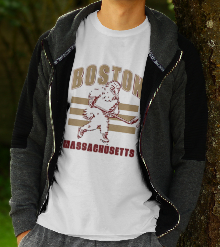 Boston Massachusetts Hockey Mascot Skater T-Shirt