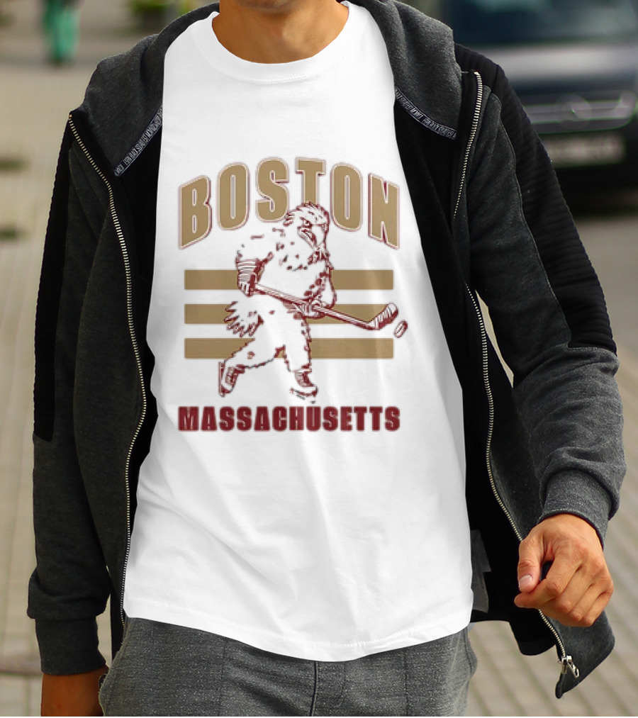 Boston Massachusetts Hockey Mascot Skater T-Shirt