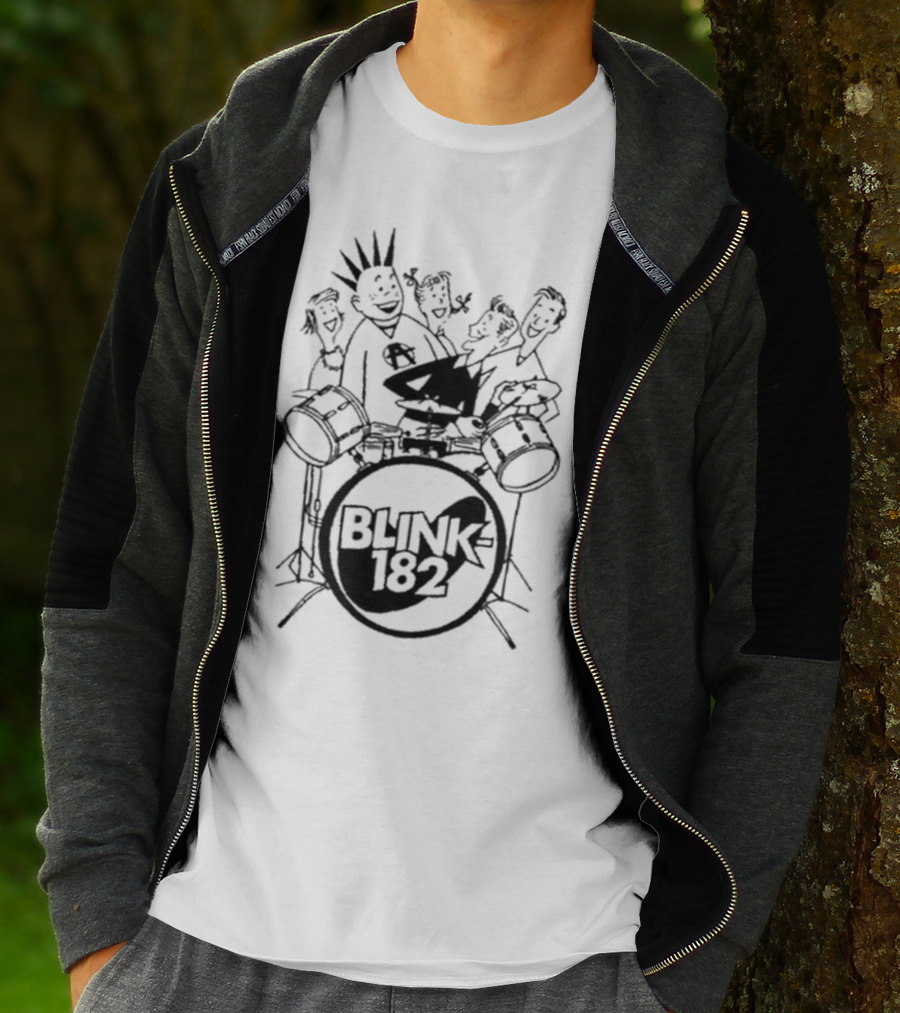 Blink-182 Cartoon Drummer Characters T-Shirt