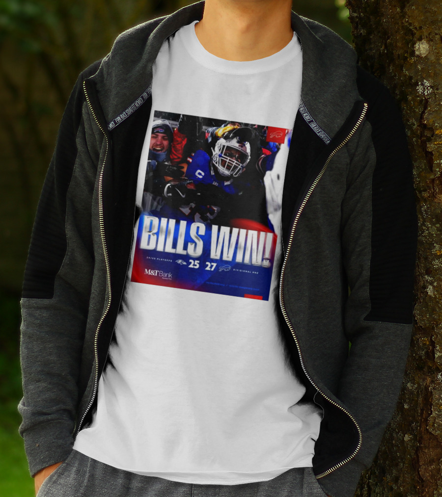 Buffalo Bills Win 27-25 Against Baltimore Ravens Divisional Rnd Playoffs 24/25 T-Shirt