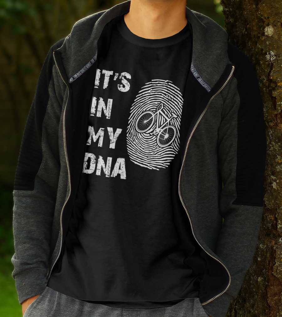 IT'S IN MY DNA Bicycle Fingerprint T-Shirt