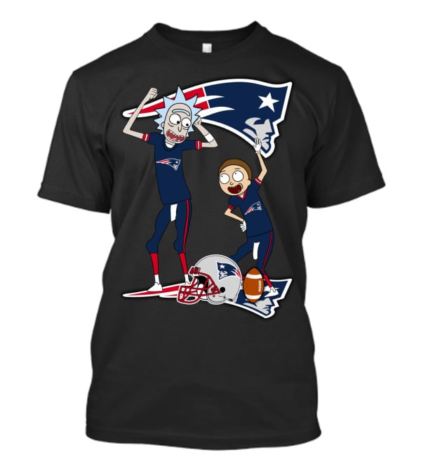 Rick And Morty New England Patriots NFL Crossover T-Shirt