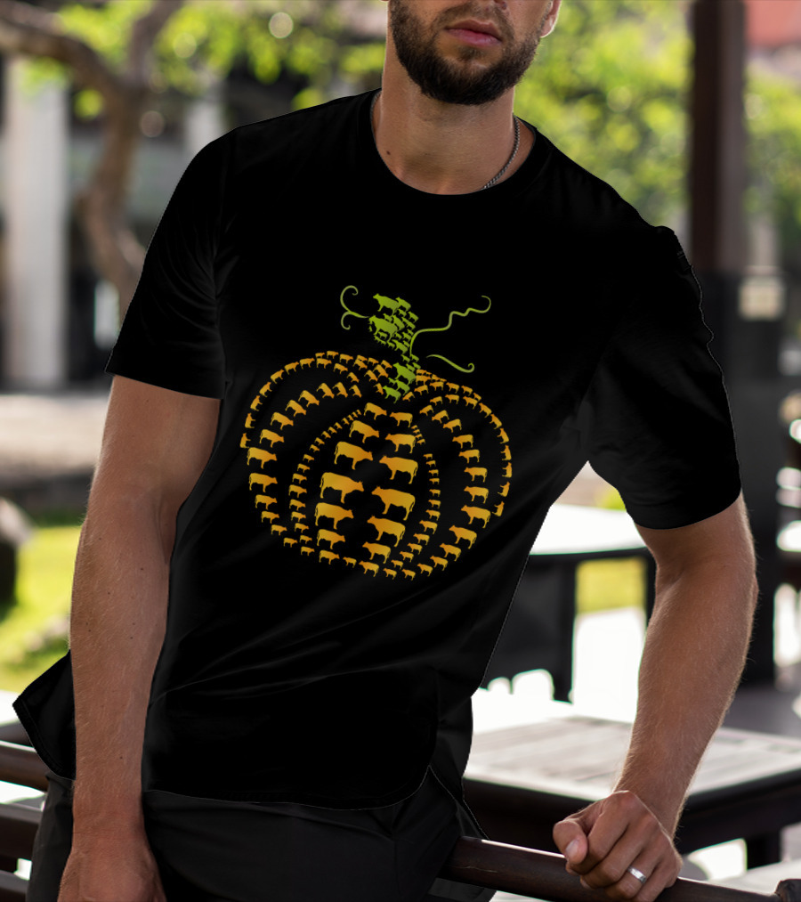 Cows Forming Pumpkin Shape T-Shirt