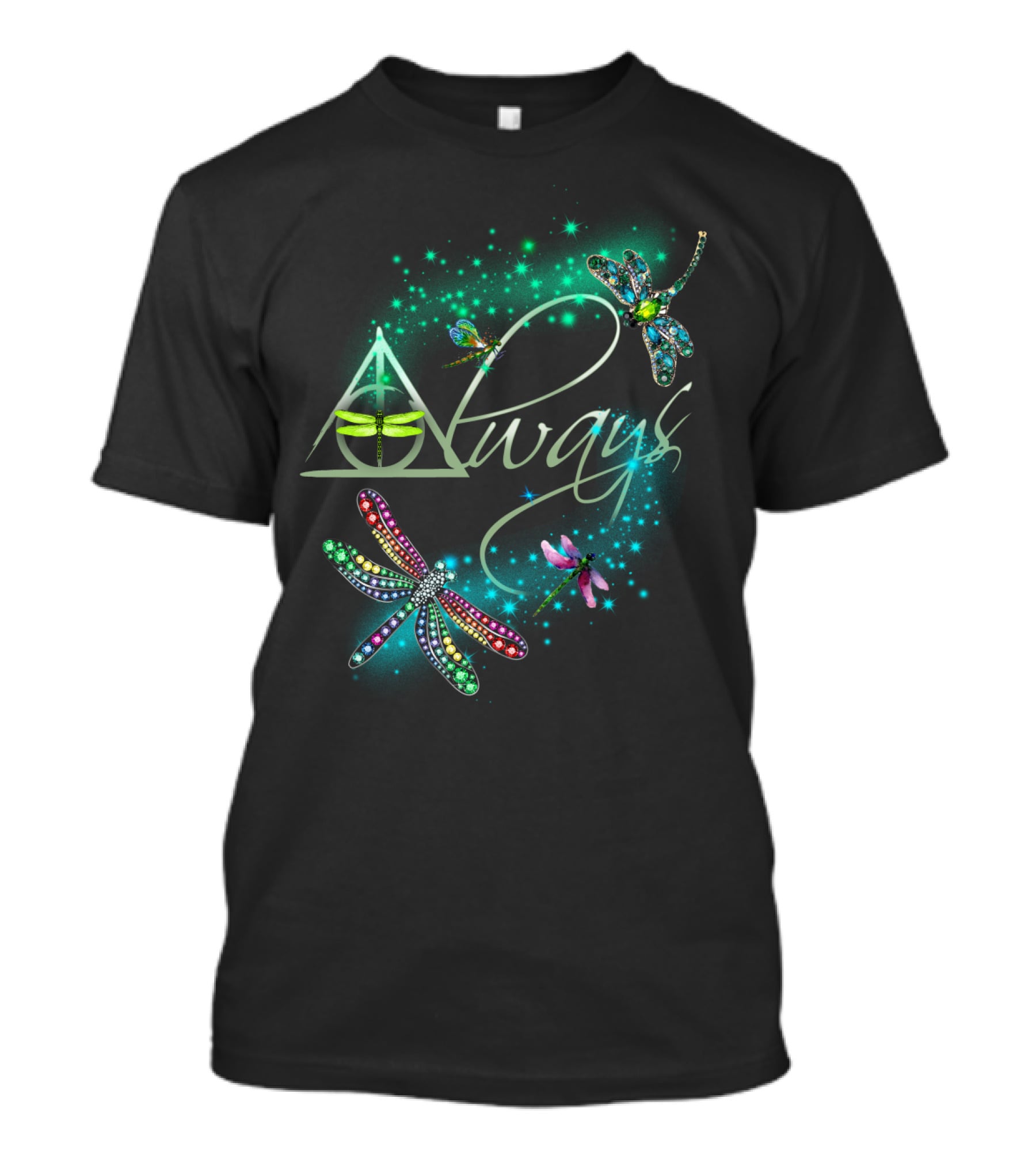Always Dragonfly Deathly Hallows Magic Sparkle T-Shirt