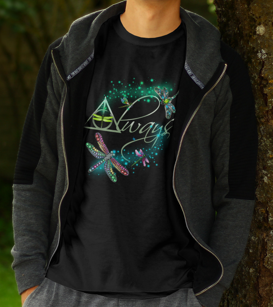 Always Dragonfly Deathly Hallows Magic Sparkle T-Shirt