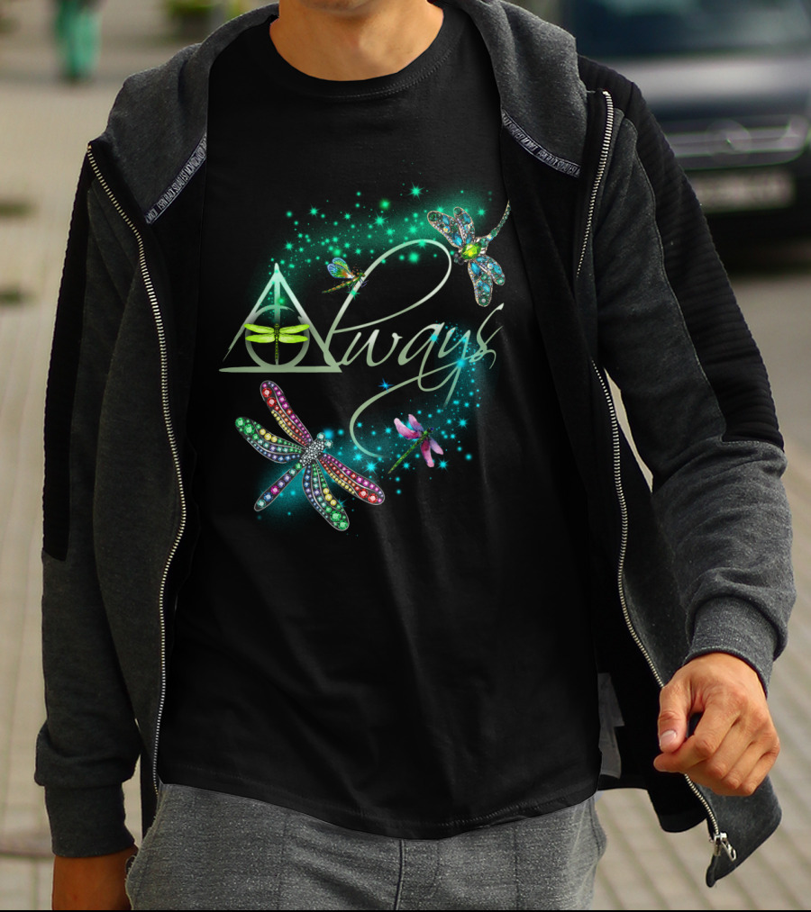 Always Dragonfly Deathly Hallows Magic Sparkle T-Shirt
