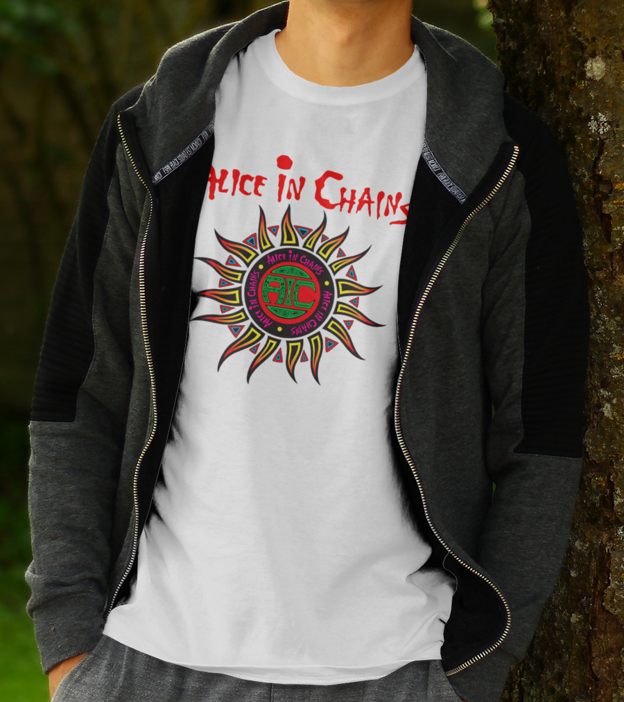 Alice In Chains Sun Graphic Logo With Circular Text T-Shirt