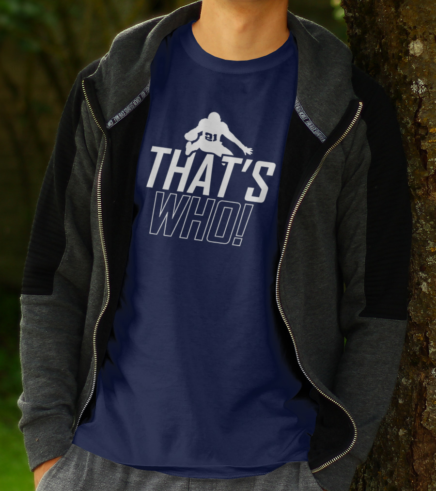 That's Who Football Player Iconic Number 21 Leap T-Shirt