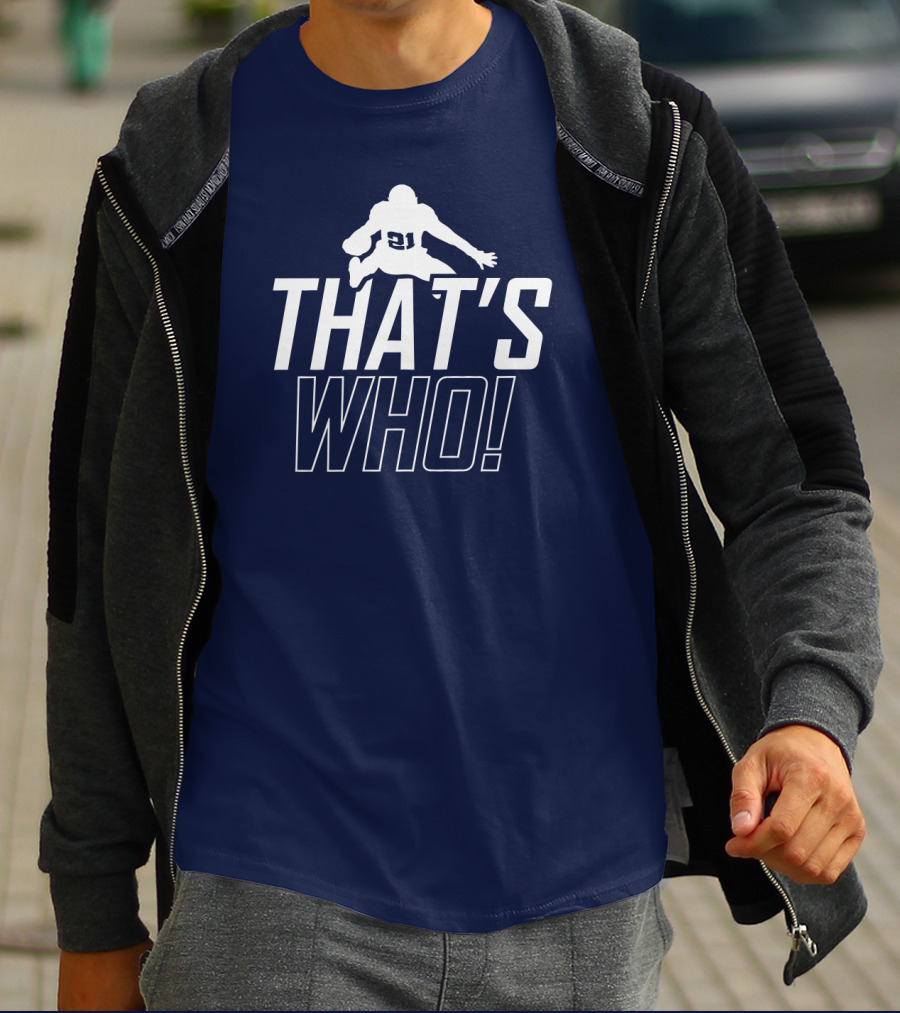 That's Who Football Player Iconic Number 21 Leap T-Shirt