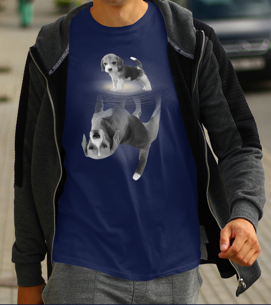 The Beagles Dog Humor Reflection Illusion For Funny Beagle Lovers T-Shirt