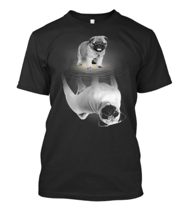 Puggy Potter Magic Wizard Pug Reflection With Funny Pug T-Shirt