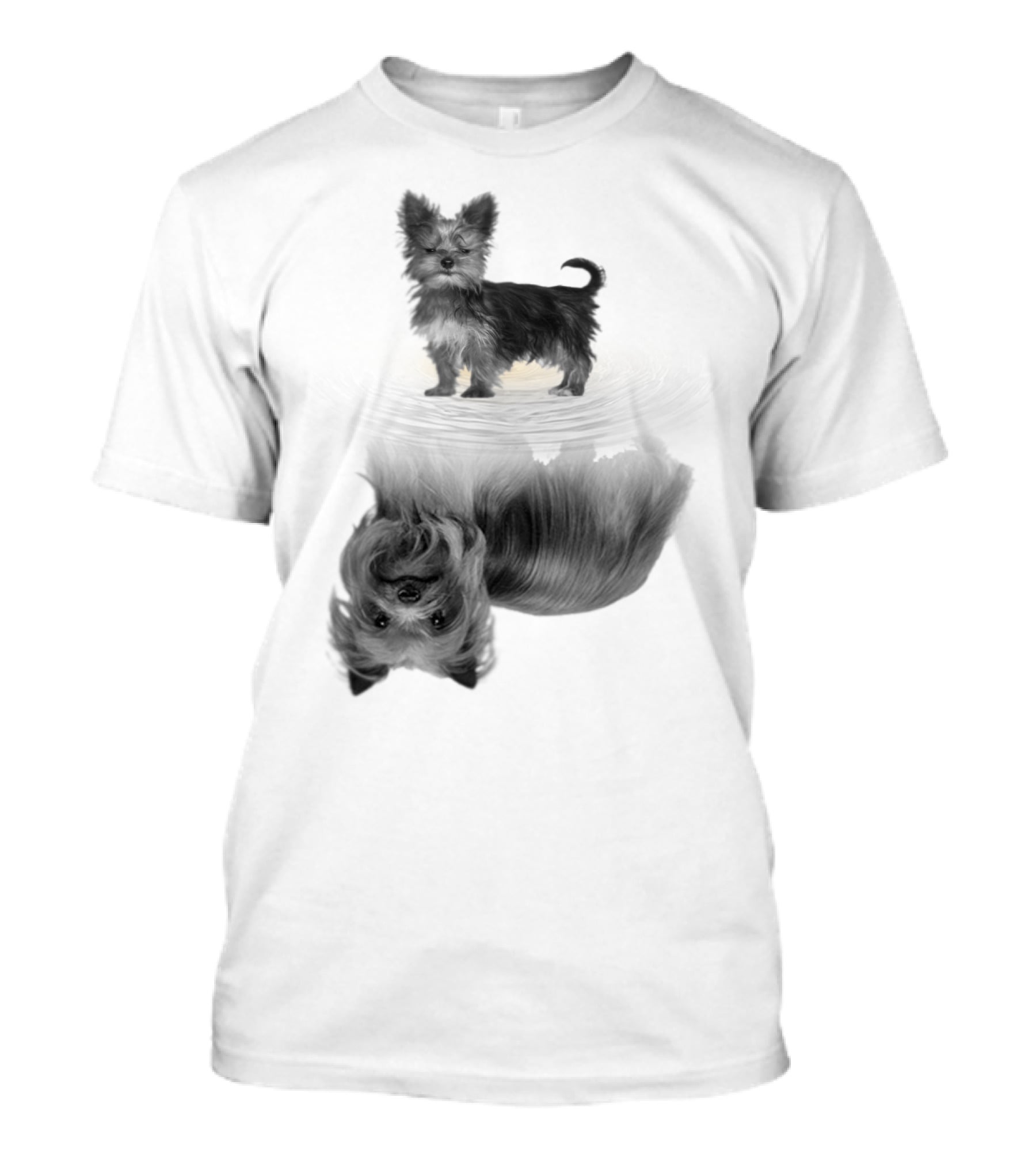Yorkshire Terrier Reflection Art In I Love My Yorkie T-Shirt