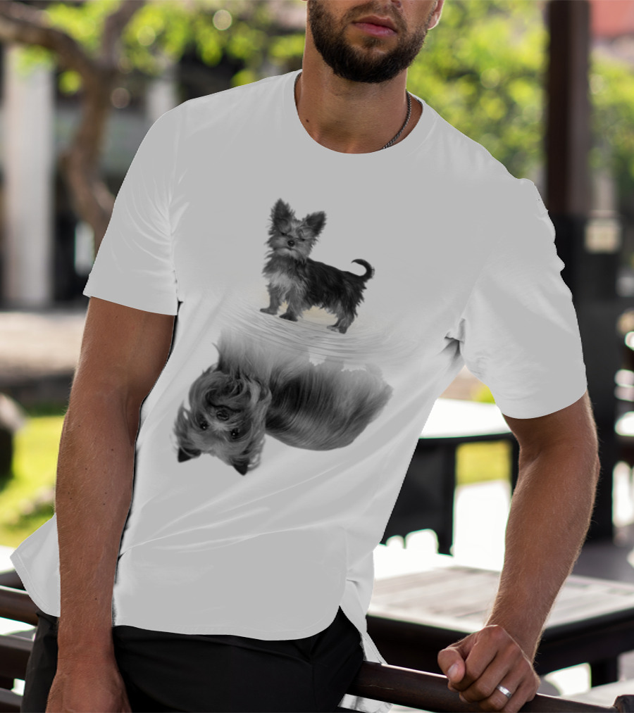 Yorkshire Terrier Reflection Art In I Love My Yorkie T-Shirt