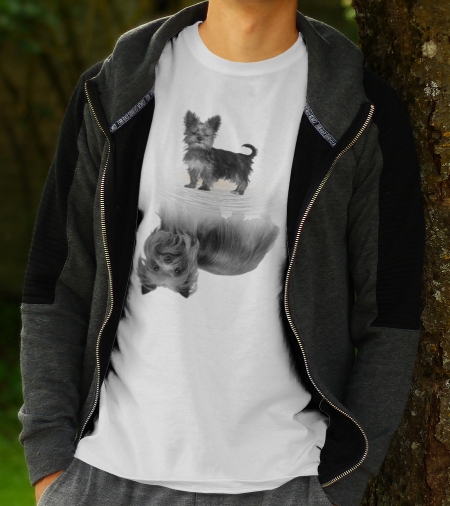 Yorkshire Terrier Reflection Art In I Love My Yorkie T-Shirt