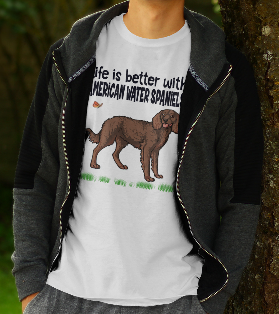 Life Is Better With American Water Spaniels And Butterfly T-Shirt