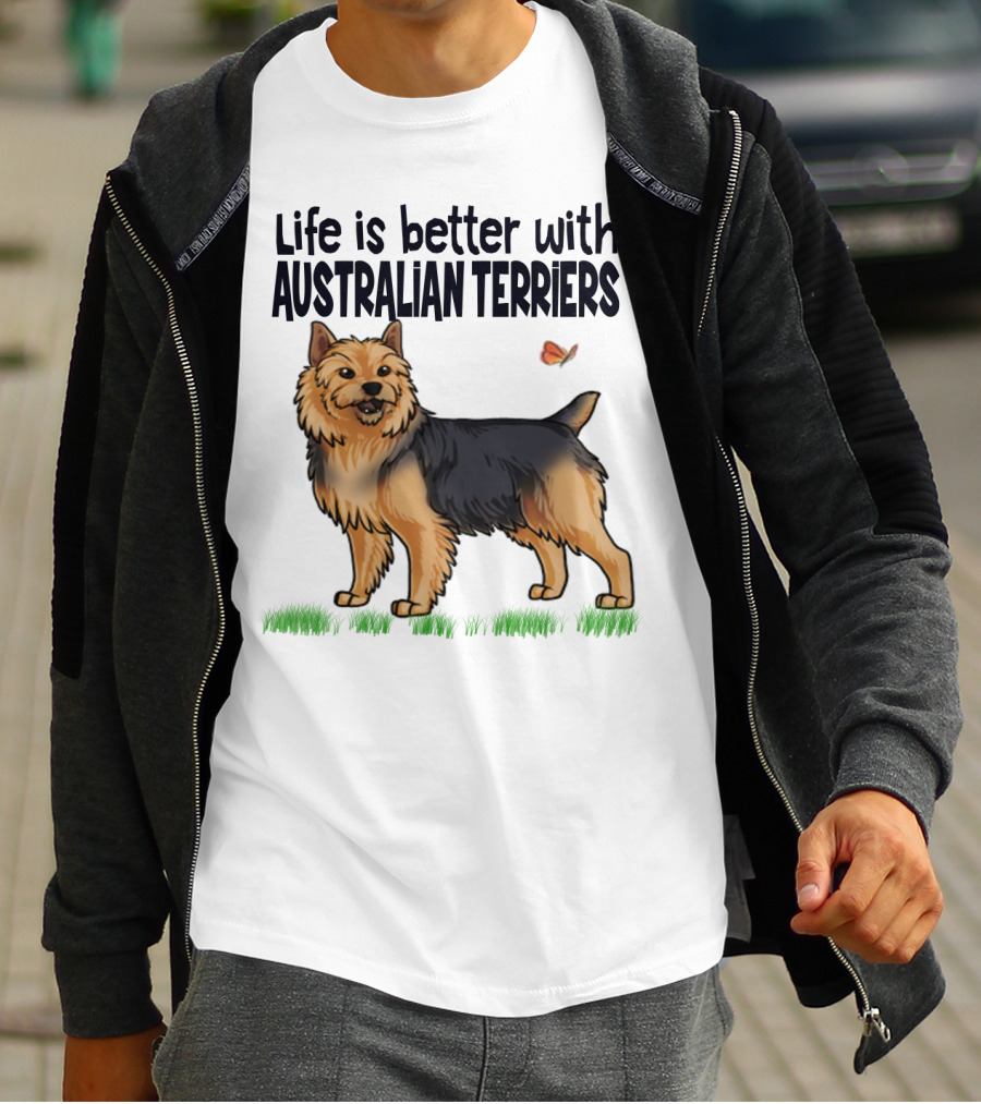 Life Is Better With Australian Terriers And Butterfly Companion T-Shirt
