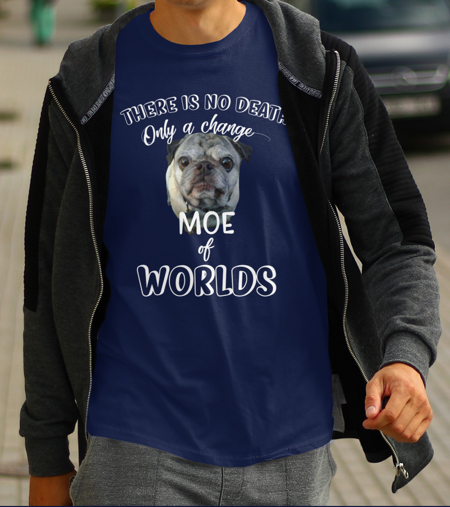 There Is No Death Only A Change Of Worlds Moe Pug T-Shirt