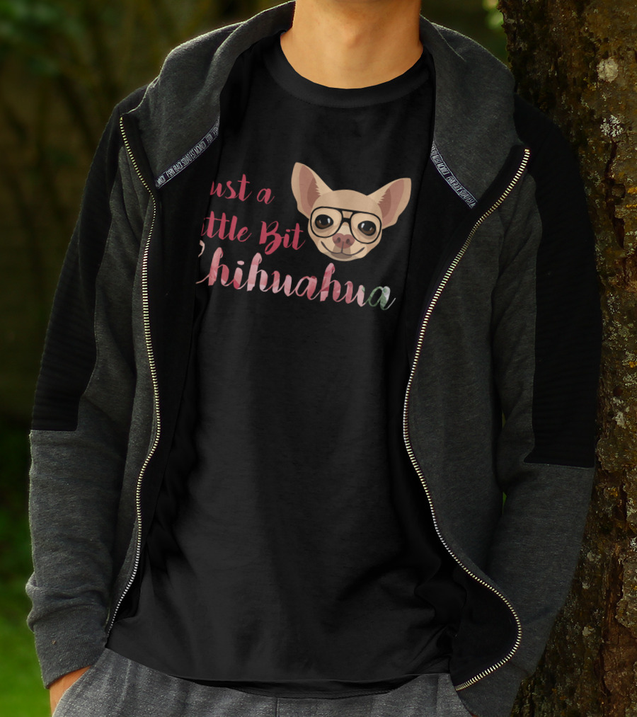 Just A Little Bit Chihuahua Glasses T-Shirt
