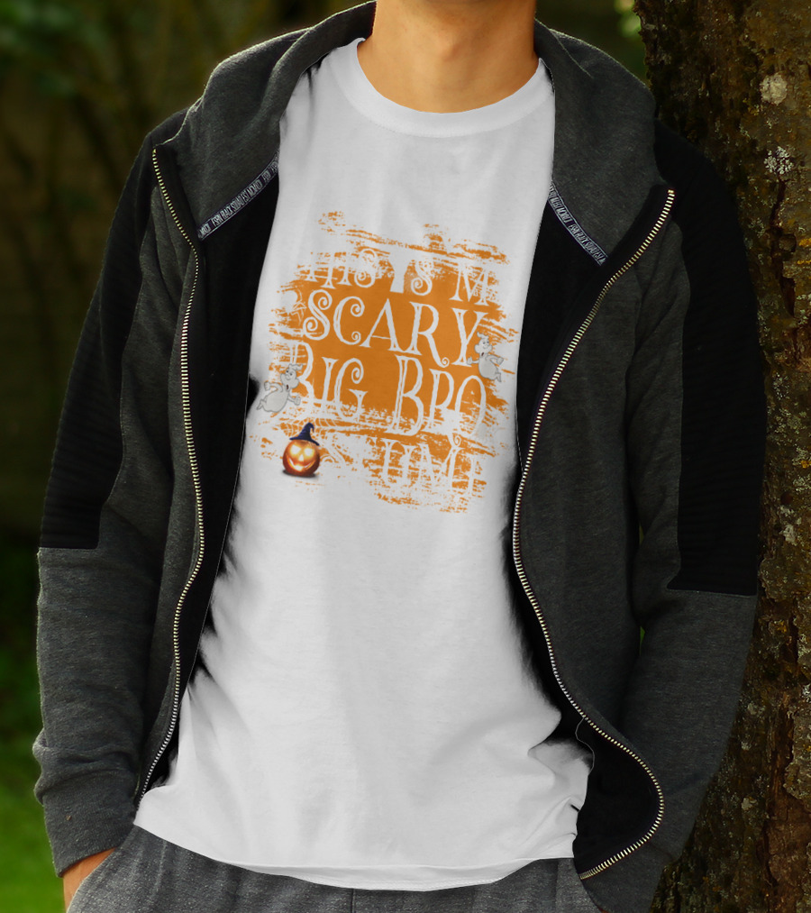 This Is My Scary Big Bro Costume Ghost Pumpkin Orange T-Shirt