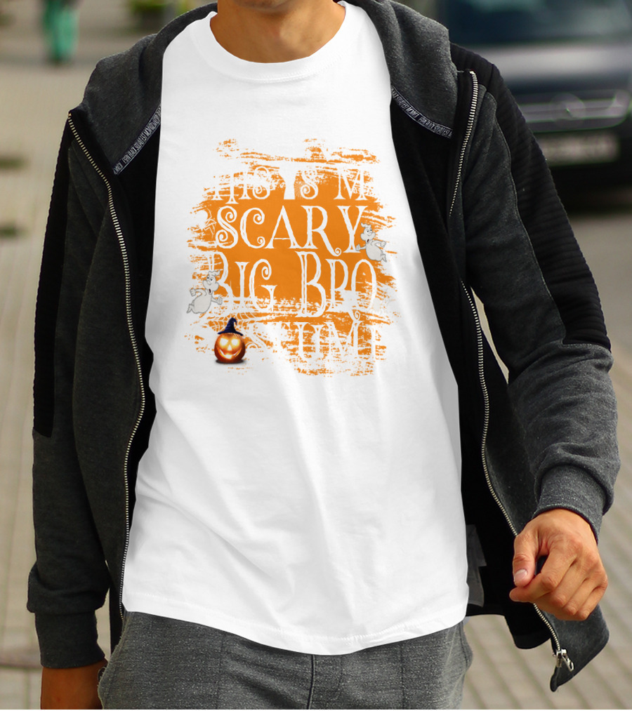This Is My Scary Big Bro Costume Ghost Pumpkin Orange T-Shirt