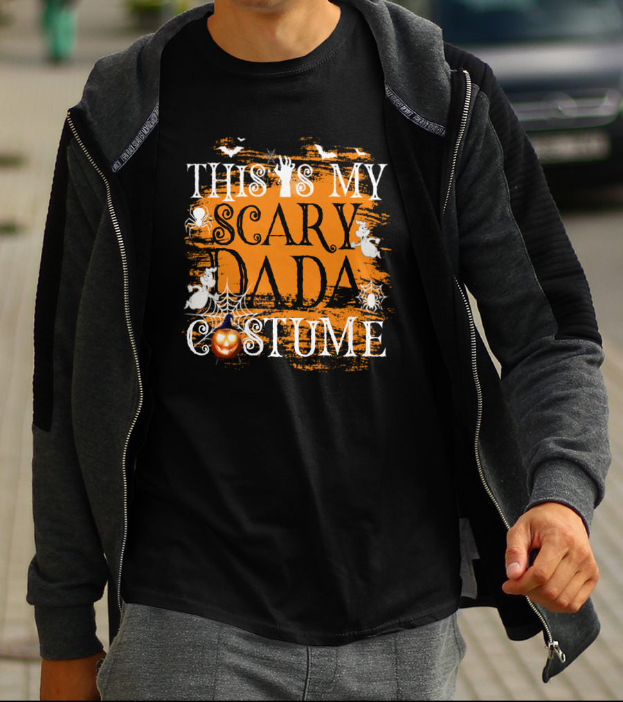 This Is My Scary Dada Costume Halloween Ghosts Pumpkin Spiderweb T-Shirt