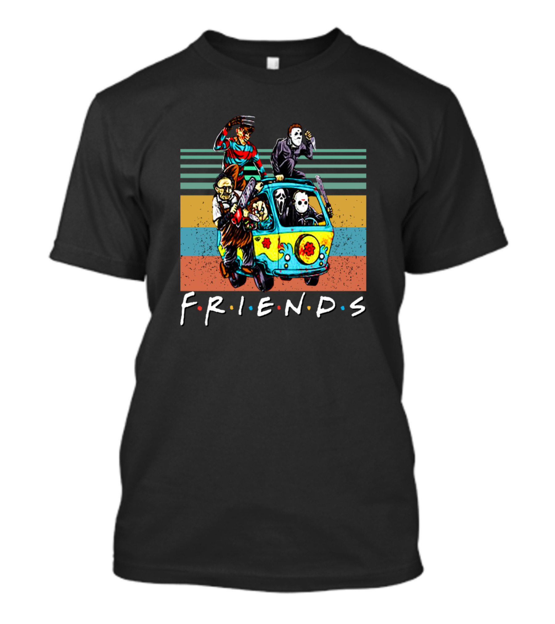 FRIENDS Horror Parody With Iconic Slasher Characters In Van T-Shirt