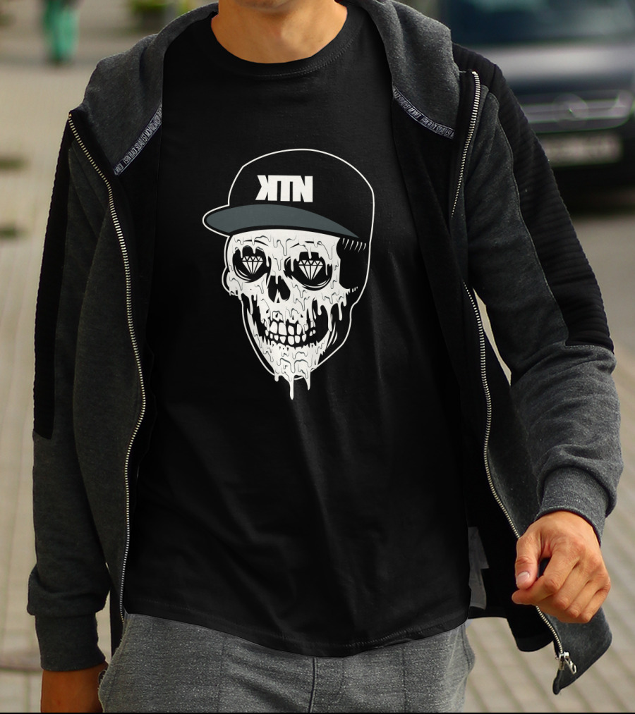 KTN Skull Drip Diamond Eyes Snapback Cap T-Shirt