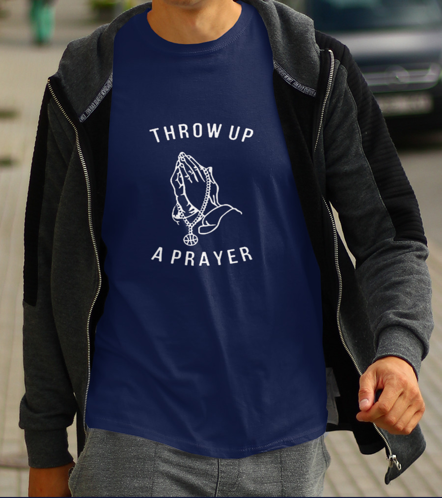 Throw Up A Prayer Hands And Basketball Pendant T-Shirt