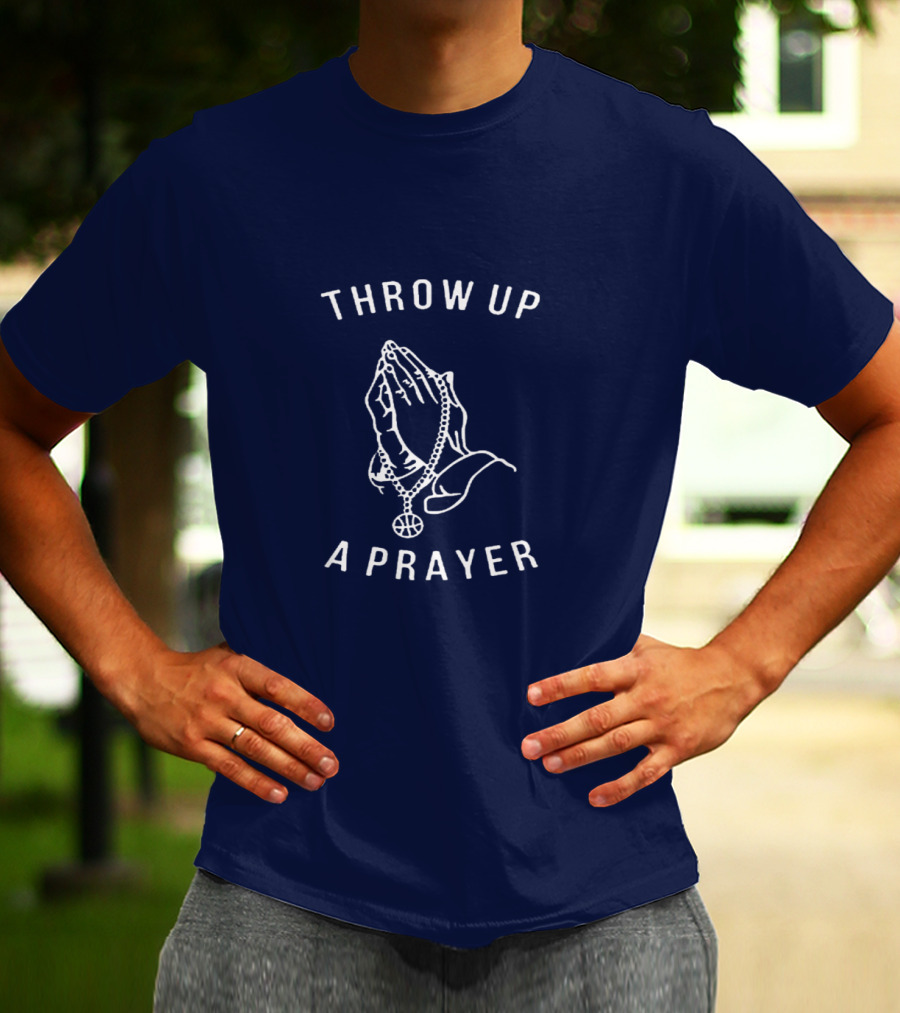 Throw Up A Prayer Hands And Basketball Pendant T-Shirt