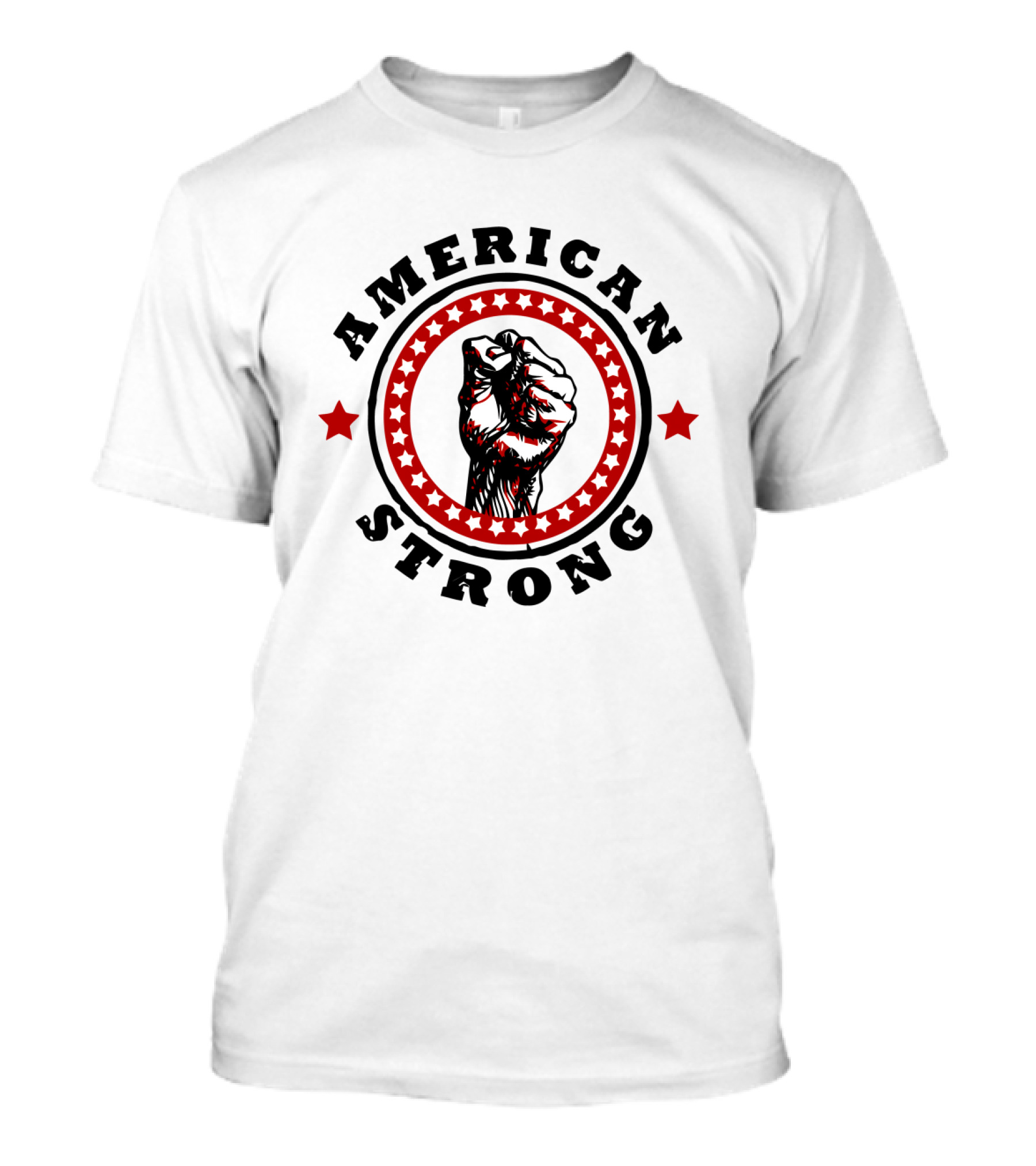 American Strong Fist With Stars And Circle T-Shirt
