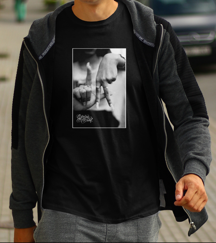 Esteban Oriol LA Fingers Gesture Black And White Photography T-Shirt