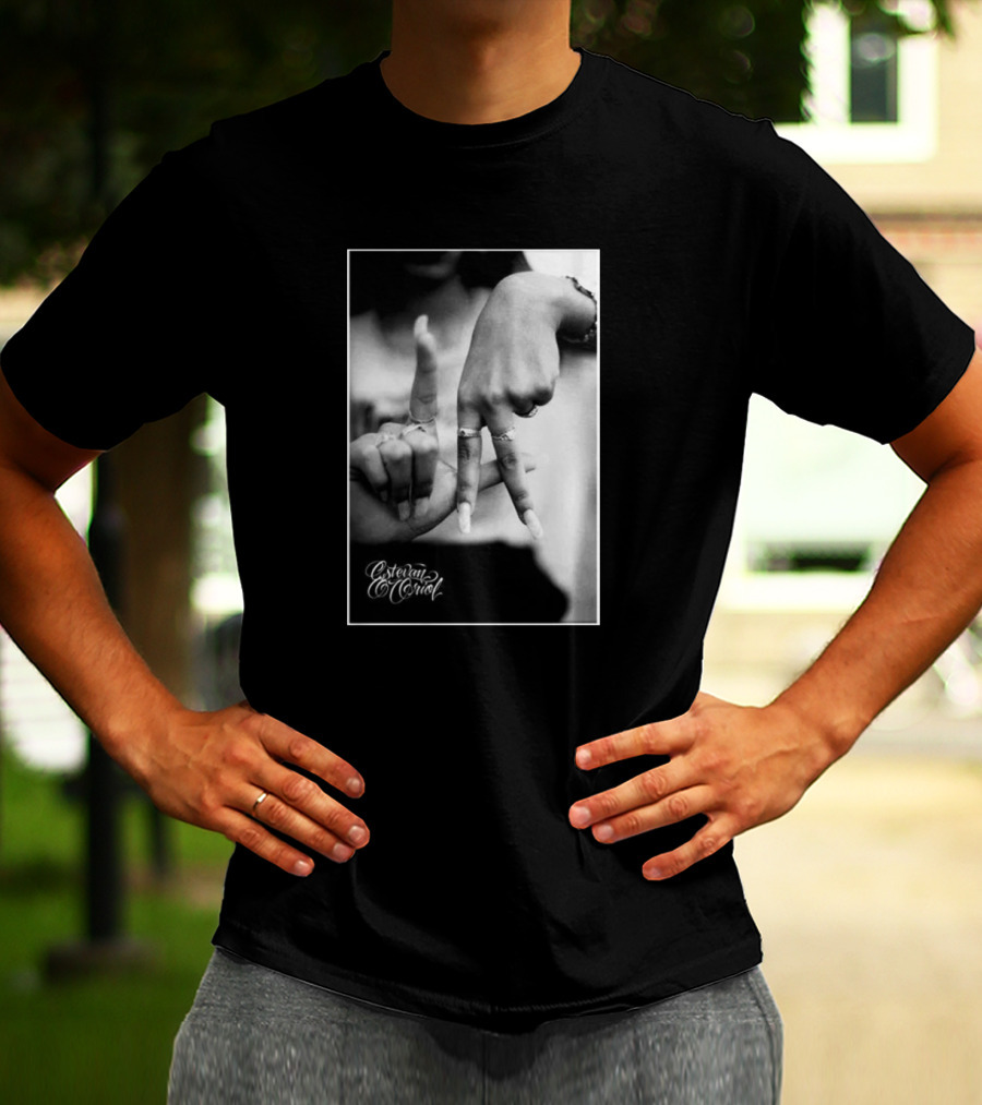 Esteban Oriol LA Fingers Gesture Black And White Photography T-Shirt
