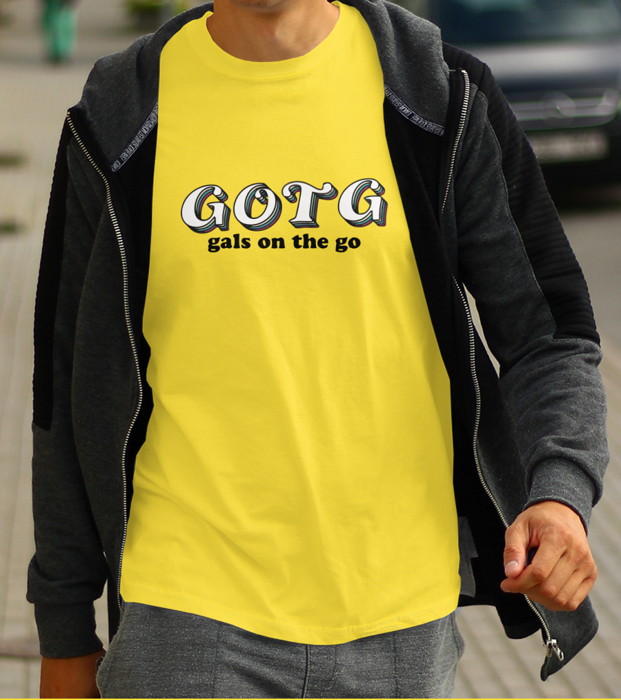 GOTG Gals On The Go Yellow Bold Text Merchandise T-Shirt