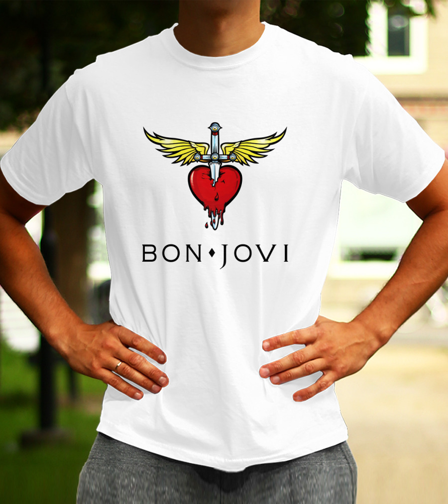 I Hate Jon Bovi Bon Jovi Heart And Dagger T-Shirt