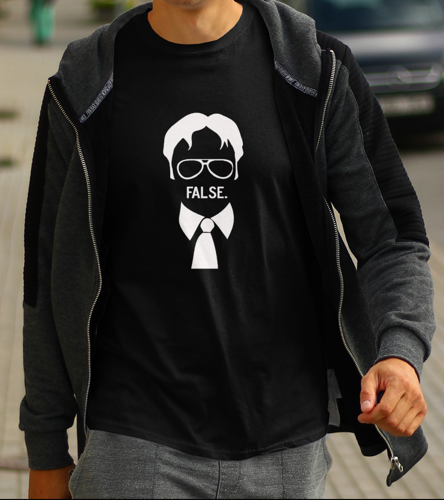 Dwight False Silhouette Icon With Glasses And Tie T-Shirt