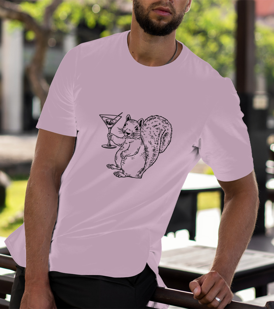 Planet Money Squirrel Holding Martini T-Shirt