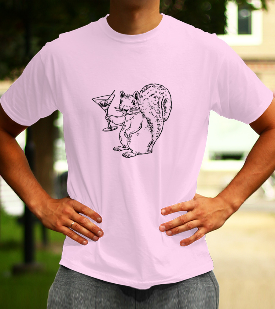 Planet Money Squirrel Holding Martini T-Shirt