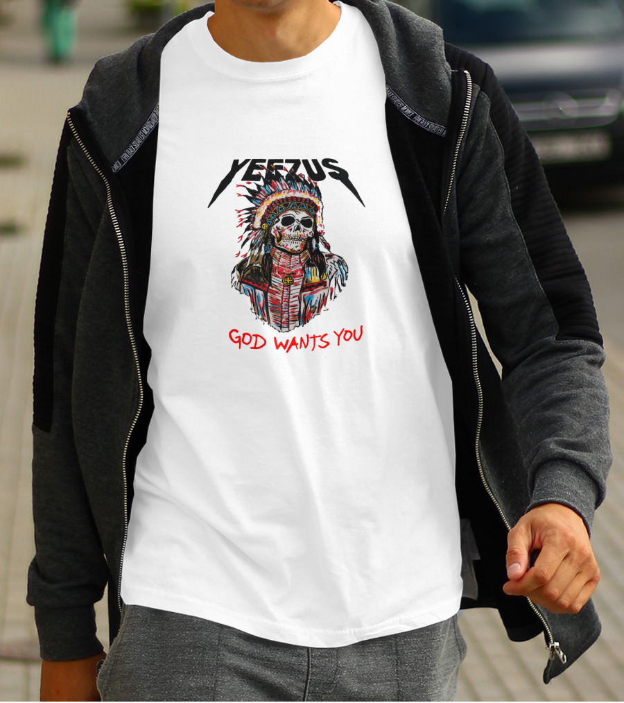 Yeezus God Wants You Skull Headdress T-Shirt