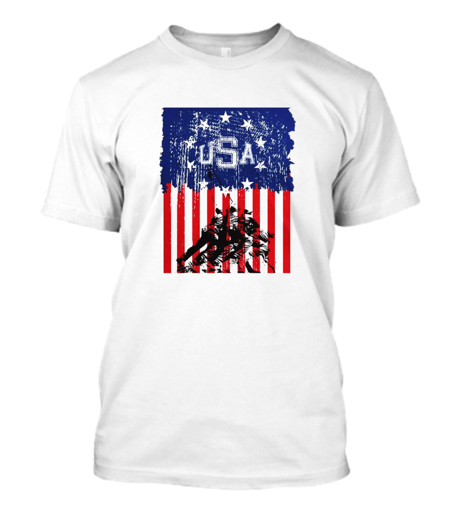 USA Stars And Stripes Iwo Jima Flag T-Shirt