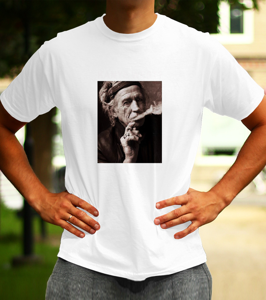 Kanye West Never Heard Of Her Keith Richards Smoking Image T-Shirt