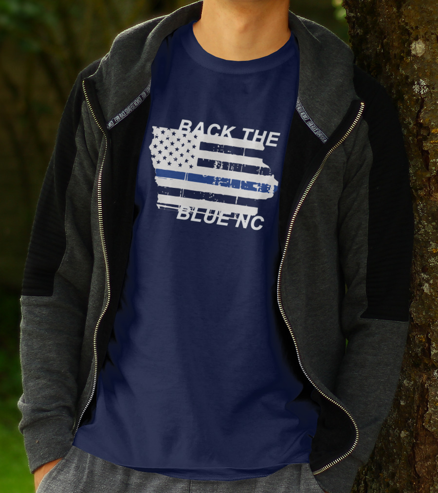 BACK THE BLUE NC American Flag T-Shirt