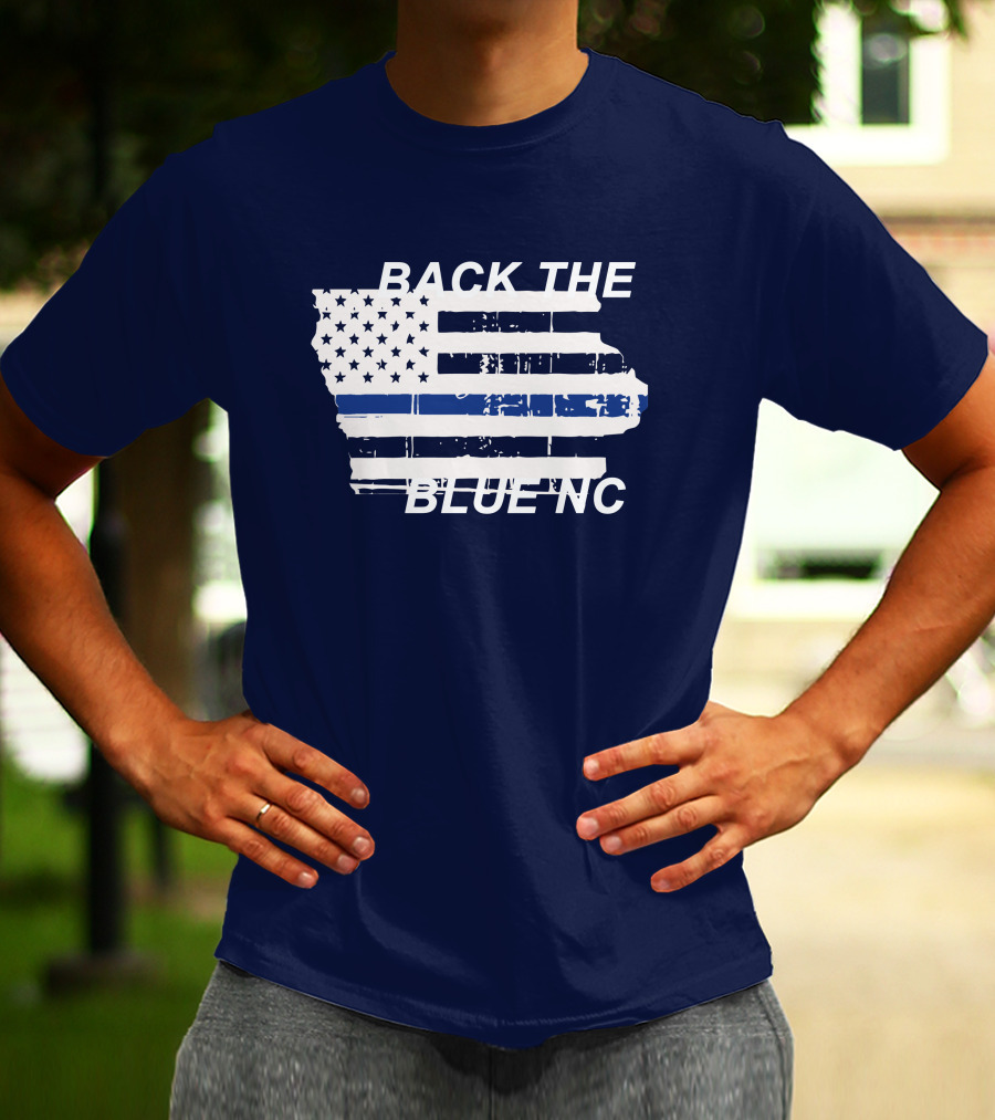 BACK THE BLUE NC American Flag T-Shirt