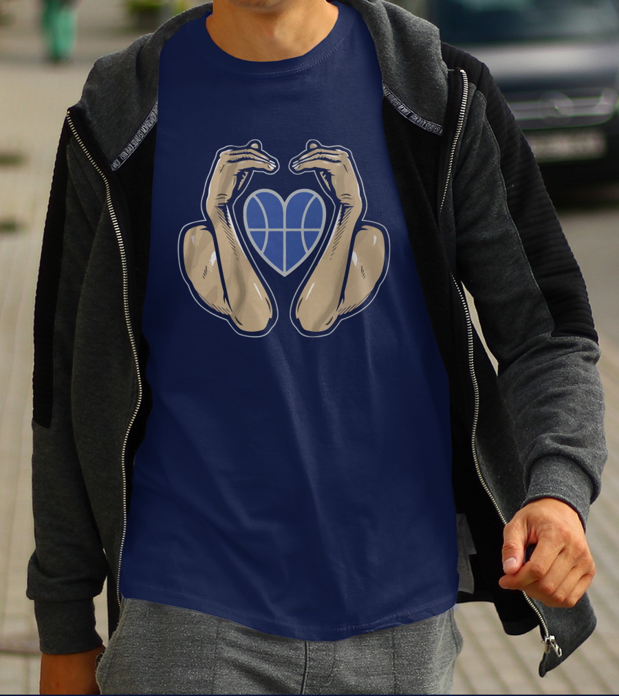 Basketball Heart With Flexed Arms T-Shirt