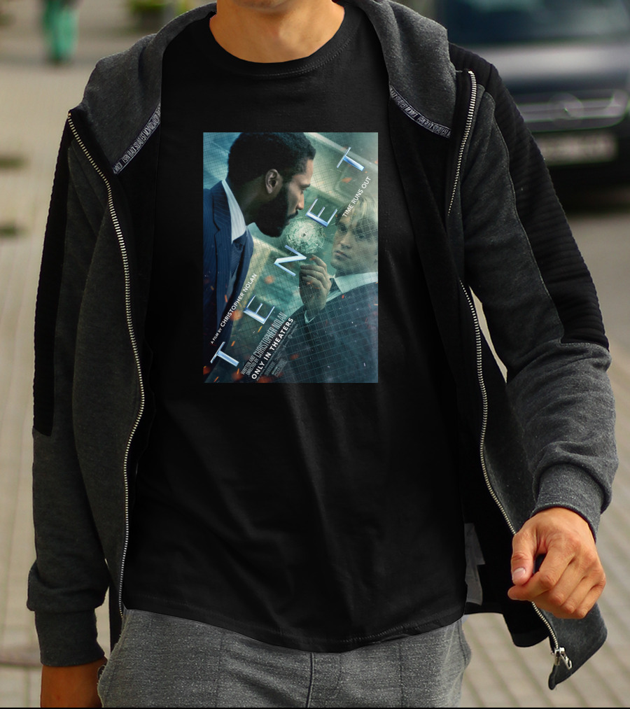 Christopher Nolan Tenet New Film Only In Theaters Time Runs Out T-Shirt