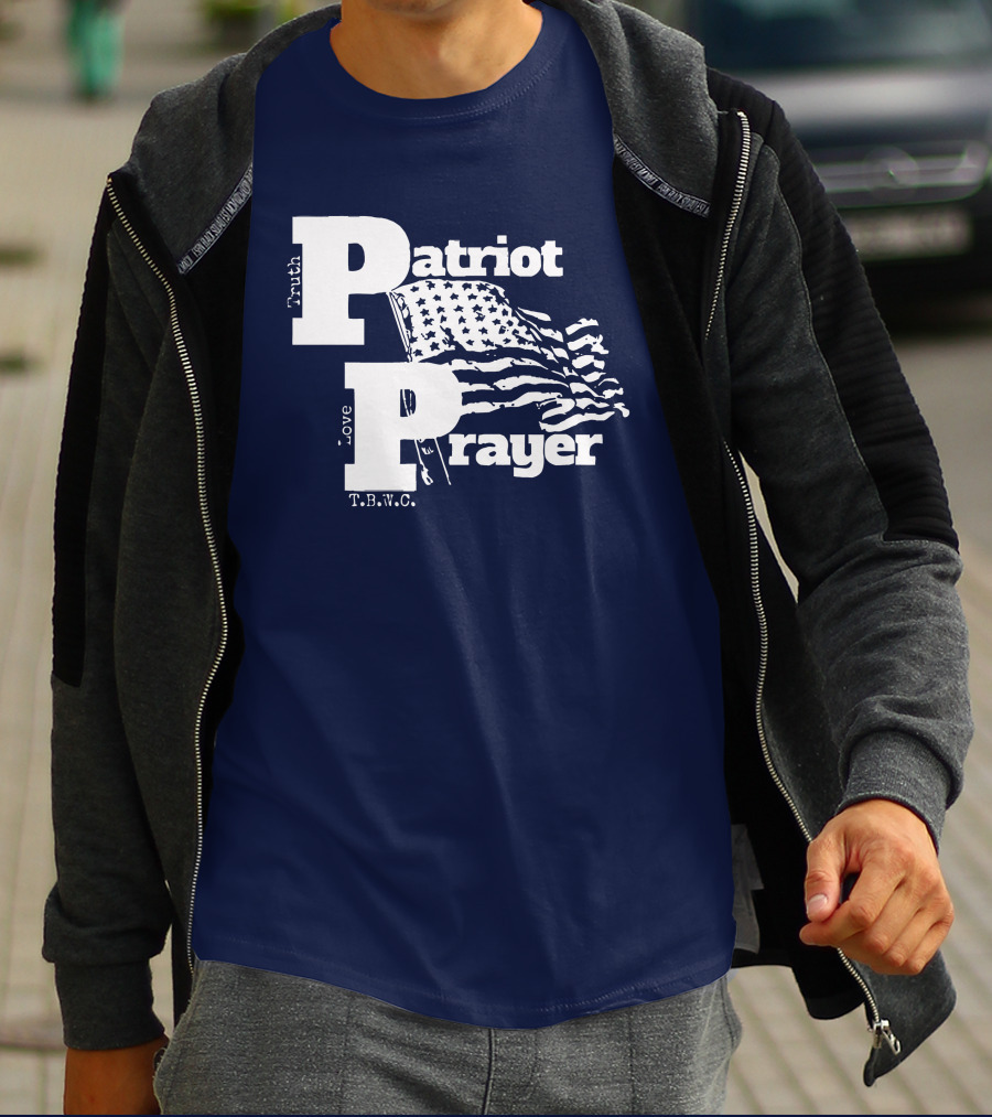 Truth Love Patriot Prayer T.B.W.C. American Flag T-Shirt