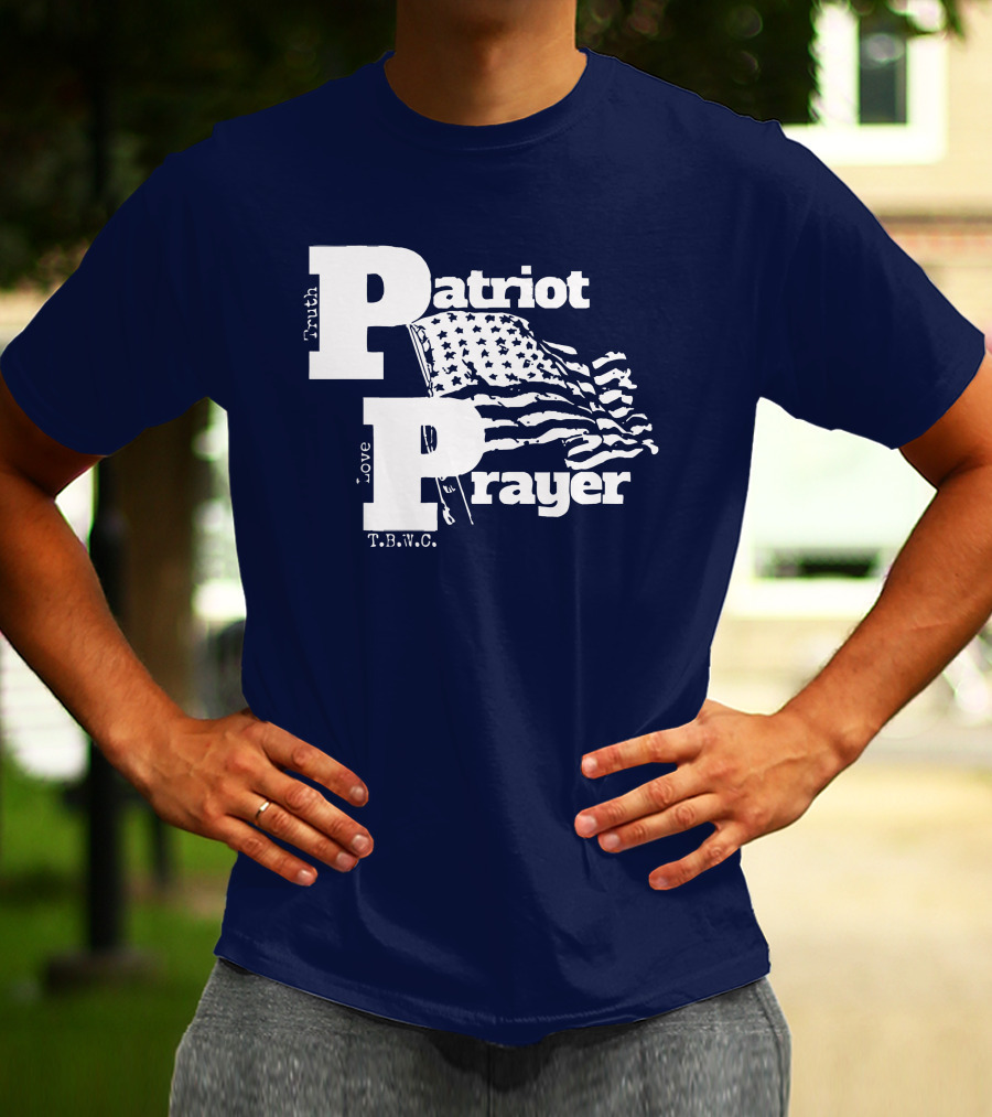 Truth Love Patriot Prayer T.B.W.C. American Flag T-Shirt