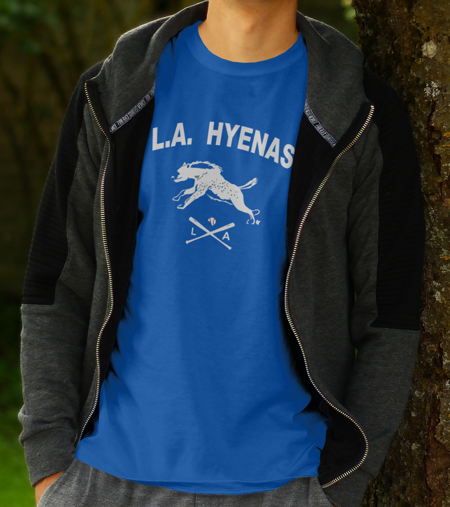 L.A. Hyenas Los Angeles Baseball Hyena With Crossed Bats T-Shirt