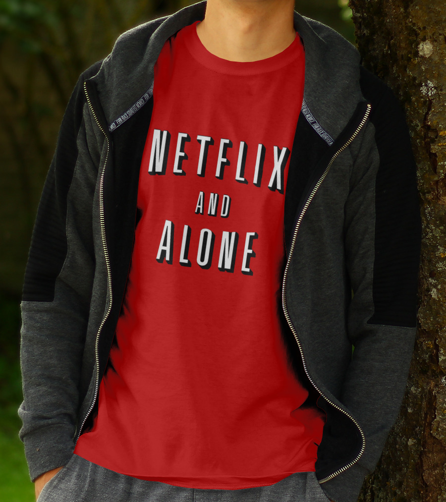Netflix And Alone Red T-Shirt