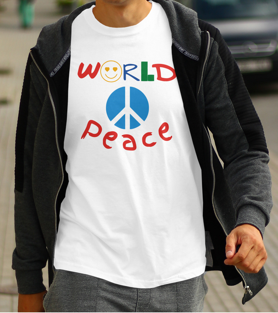 WORLD Peace Smiley Face With Peace T-Shirt